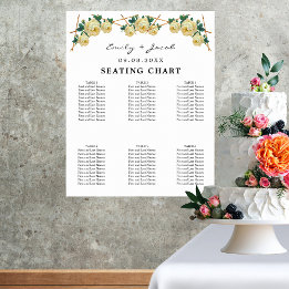 Poster Gold Geometric Yellow Floral Wed