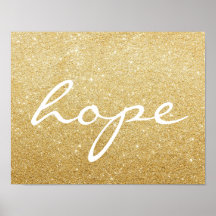 Poster - Gold Glitter hope