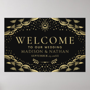 Poster Gold Gothique Tarot Card Mariage Bienvenue Grand P