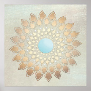 Poster Gold Lotus Yoga et méditation