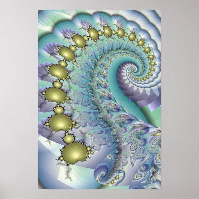 Poster Gold Mandelbrot Spiral (Devant)