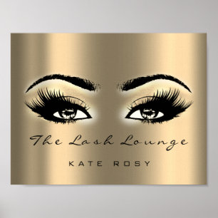 Poster Gold Nom maquillage Artiste Beauté Studio Lashes