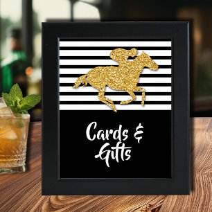 Poster Gold Racehorse Derby Cartes & Cadeaux