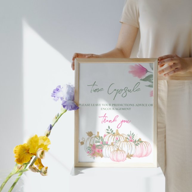 Poster Gold rose blanc Citrouille Petit bébé temps Capsul (Créateur téléchargé)