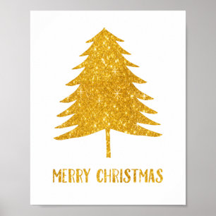 Poster Gold Sparkle Parties scintillant Joyeux Noël Art D