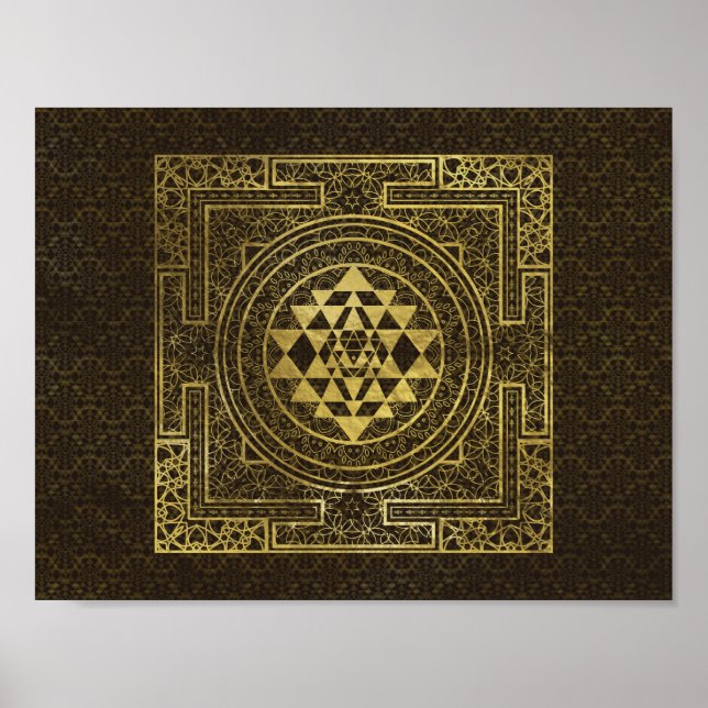Poster Gold Sri Yantra / Sri Chakra (Devant)