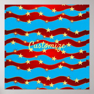 Poster Gold Stars Ciel patriotique Thunder_Cove