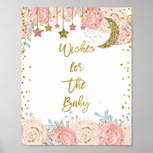 Poster Gold twinkle twinkle star  Wishes for Baby Sign