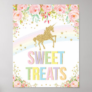 Poster Gold Unicorn Sweet Traitements Décor Panneau Arc-e