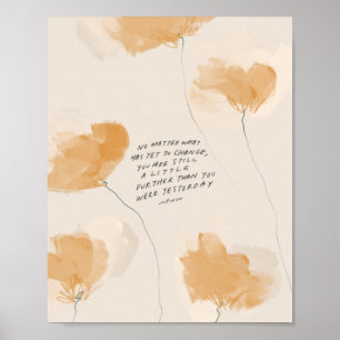 Poster Gold Yellow Floral
