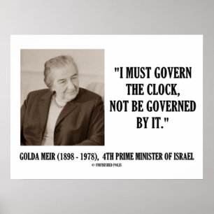 Poster Golda Meir Je Dois Gouverner La Citation De L'Horl