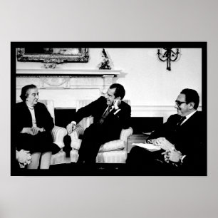 Poster Golda Meir, président Nixon et Henry Kissinger