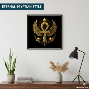 Poster Golden Ankh   Symbole égyptien