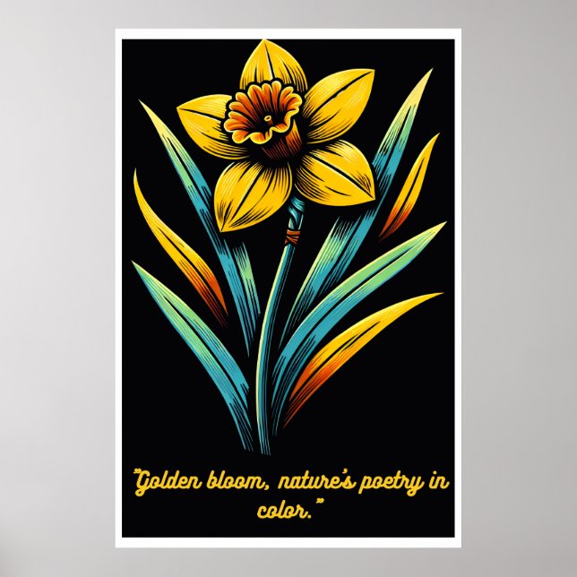 Poster Golden Bloom : Un hommage à la poésie de la nature (Devant)
