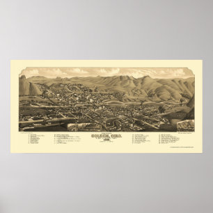 Poster Golden, CO Carte panoramique - 1882