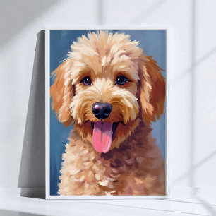 Poster Golden Doodle   Peinture aquarelle de chien animal