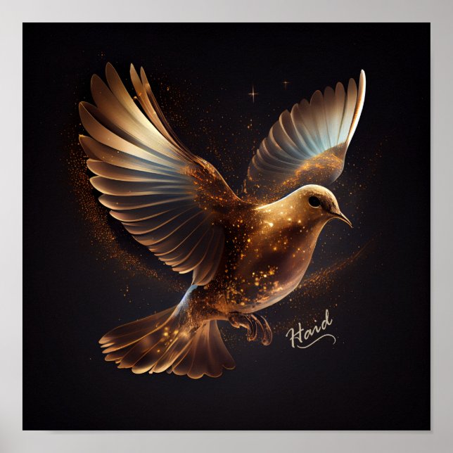 Poster Golden Dove Saint-Esprit - AI (Devant)