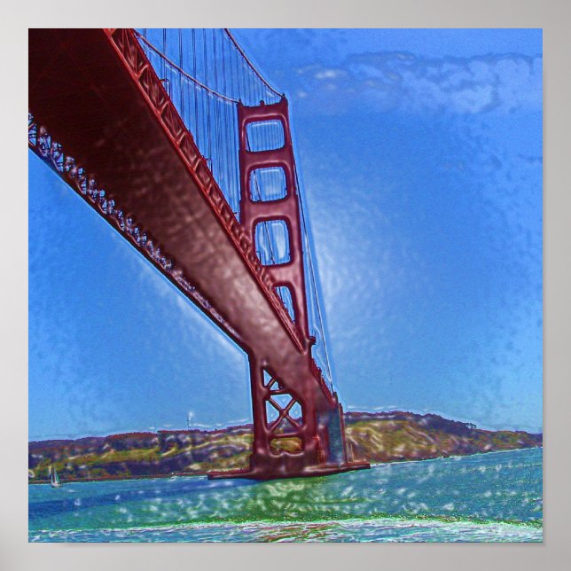 Poster Golden Gate Bridge 3D (Devant)