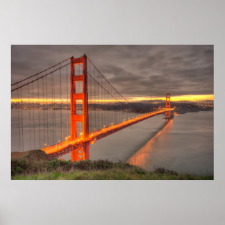 Poster Golden Gate Bridge Erie Sunrise