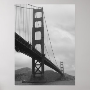 Poster Golden Gate Bridge (noir et blanc)