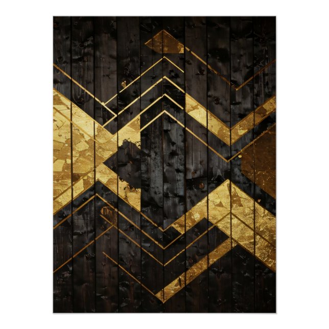 Poster Golden Geometry (Devant)