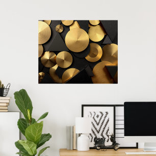 Poster Golden Geometry Luxury Abstrait