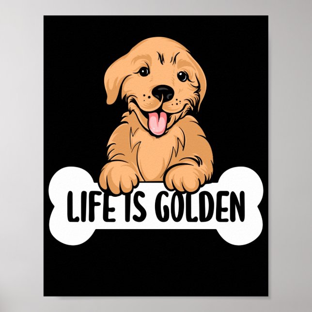 Poster Golden Labrador Life is Golden Mom Papa (Devant)