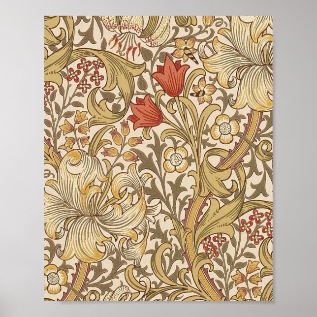 Poster Golden Lily Version Motif 2 Par William Morris (Devant)