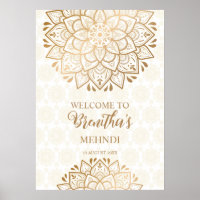 Golden mandala Mehndi accueil personnalisé