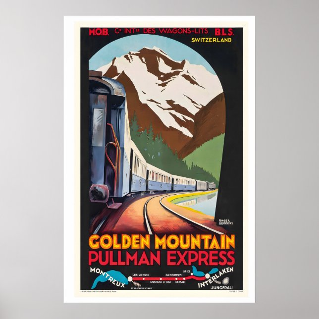 Poster Golden Mountain Pullman Express Montreux (Devant)