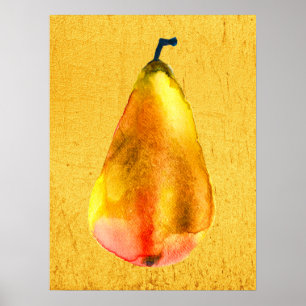 Poster Golden Pear Fruit art