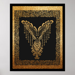 Poster Golden Phoenix Elégance