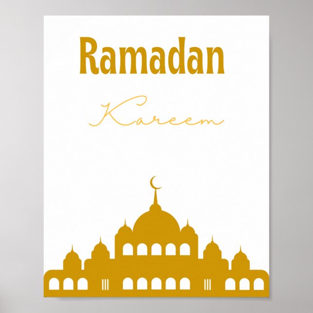 Poster Golden "Ramadan Kareem" Wall Art  (Devant)