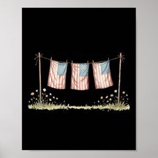 Poster Golden Retriever 4 juillet Drapeau Américain