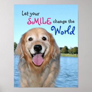 Poster Golden Retriever Changer le monde