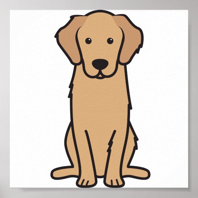 Poster Golden Retriever Dog Cartoon (Devant)