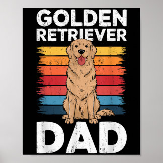 Poster Golden Retriever Papa Chemise Hommes Papa Amoureux