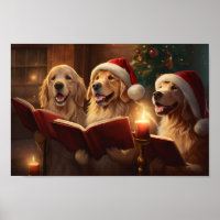 Golden Retrivers Noël Caroling Holiday