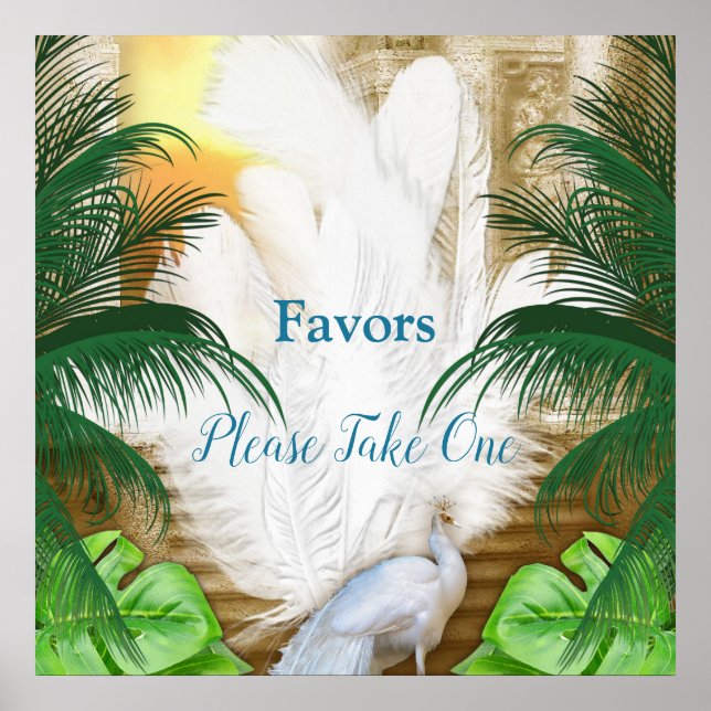 Poster Golden Royal Peacock Temple Dreams (Devant)