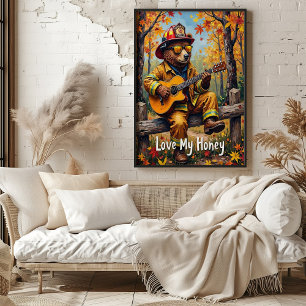 Poster Golden Strums : Bear's Honeyed Notes