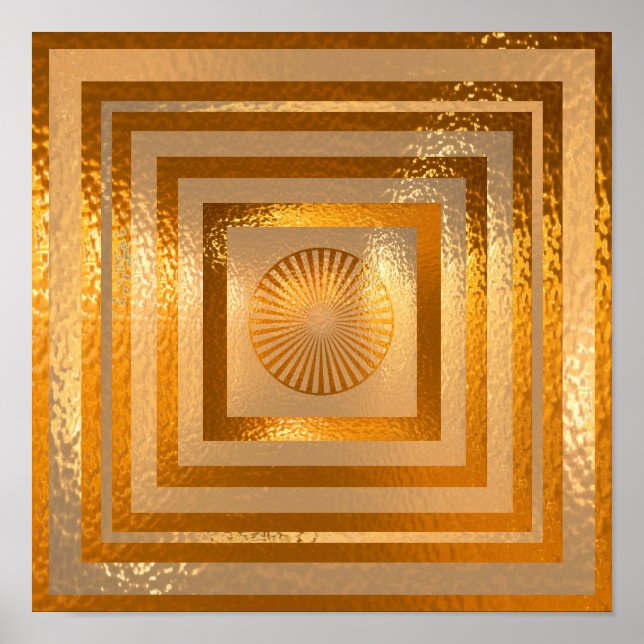 Poster Golden Sun Mandala - Chaleureux regards (Devant)