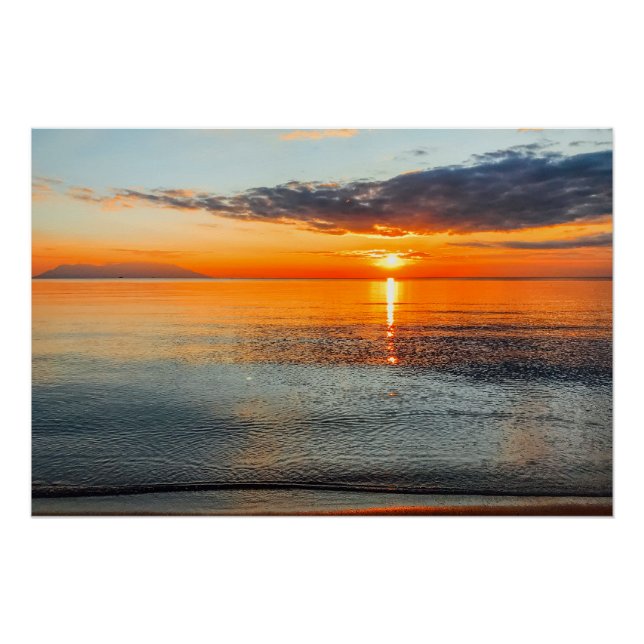 Poster Golden Sunset Beach Paradise (Devant)