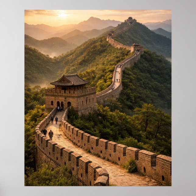 Poster Golden Sunset on the Great Wall (Devant)
