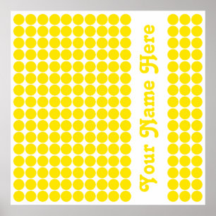 Poster Golden Yellow Safari Dot with name