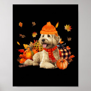 Poster Goldendoodle Chien Chute Écart Leopard Autum Citro