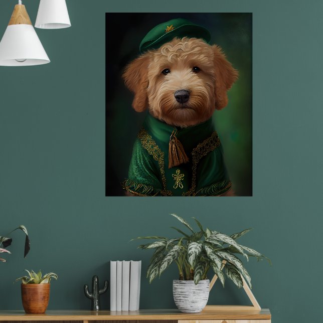 Poster Goldendoodle  Chien en tenue de la Saint-Patrick (Salon 1)