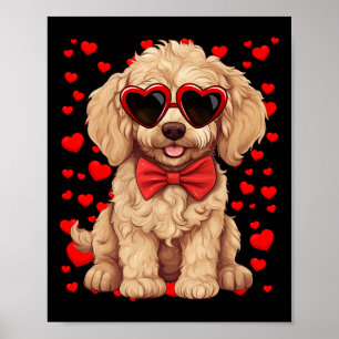 Poster Goldendoodle Cœur Simple Nœud Papillon Saint-Valen