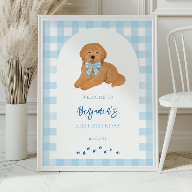 Poster Goldendoodle Puppy Dog Birthday Party Welcome  (Créateur téléchargé)