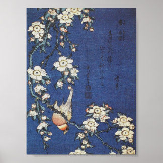 Poster Goldfinch and Cherry Tree, vers 1834 par Katsushik