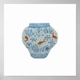 Poster Goldfish Blue White Ginger Jar Art Imprimer